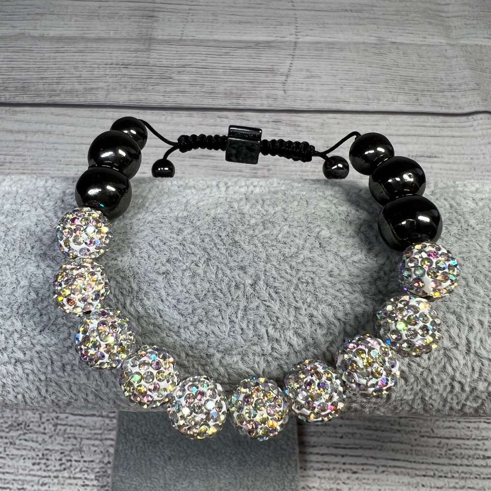HEMATITE & CRYSTAL BRACELET (019)